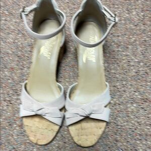 Light Pink Ankle Strap Sandals with Bow